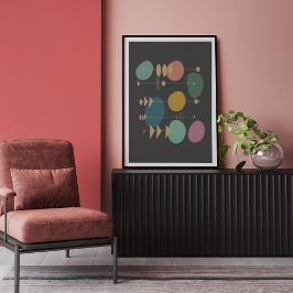 Retro Atomic Space Age Mid Centres Modern Poster