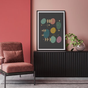 Retro Atomic Space Age Mid Centres Modern Poster