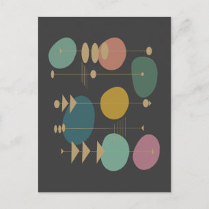 Retro Atomic Space Age Mid Centres Modern Vykort