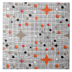 Retro Atomic Starburst Design Kakelplatta