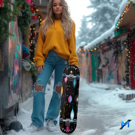 Retro Atomic Starburst Skate Deck Design