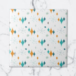 Retro Atomic Starburst Stars Mönster Kakelplatta<br><div class="desc">Abstraktens återdesign kombinerar starten i mitten av århundradet och moderna former och återspeglar vintagens visioner. Perfekt för människor som kärlek retro och vintage estetiskt.</div>