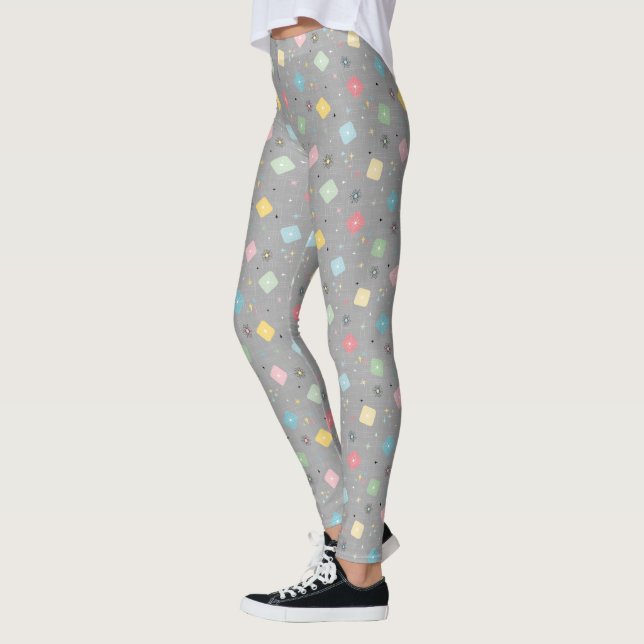 Retro Atomic Starbursts Leggings (Vänster)