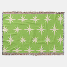 Retro Atomic Stars Mönster på Lime Green Filt