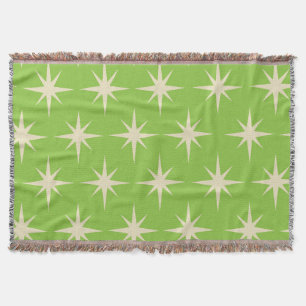 Retro Atomic Stars Mönster på Lime Green Filt