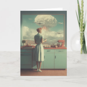 Retro Atomisk Köks Surrealistisk Konst Kort