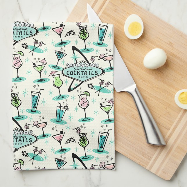 Retro Atomkapsvansar Kökshandduk (Vikt i Fjärdedel)