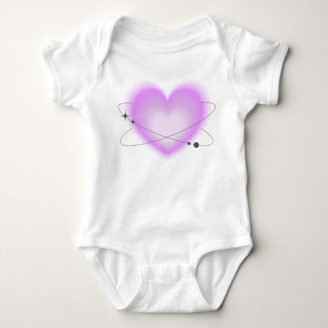 Retro Atomrosa Hjarta T Shirt (Framsida)