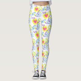 Retro åttiotals hjärttryckta leggingar leggings