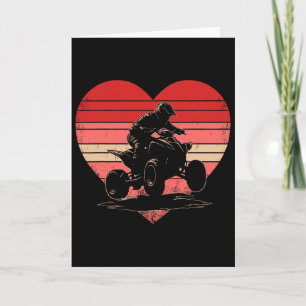 Retro Atv 4 Wheelers Hjärtan Alla hjärtans dag Kvi Kort