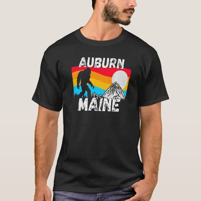 Retro Auburn ME Maine City Apparel Souvenir 1 T Shirt (Framsida)
