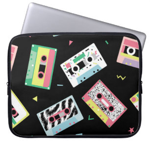 Retro audio-band, 80:e stil mönster. laptop fodral
