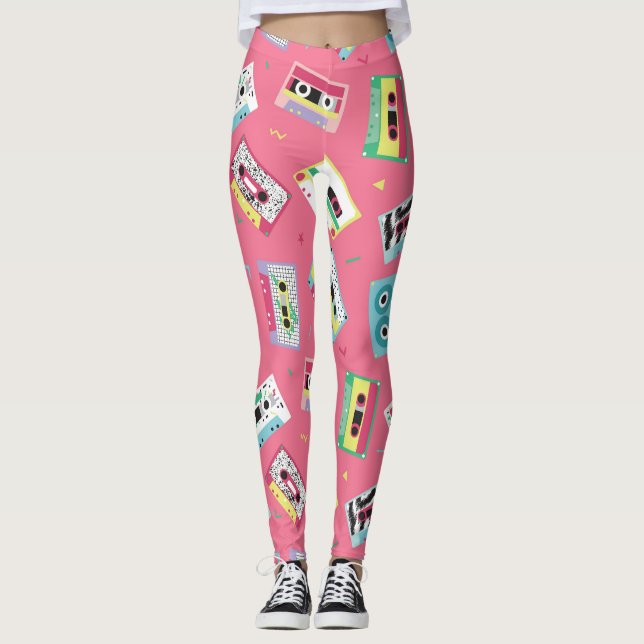 Retro Audio-band: 80 sekunder Stil. Leggings (Framsida)