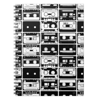 Retro audio-band, gammaldags mönster. anteckningsbok