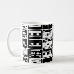 Retro audio-band, gammaldags mönster. kaffemugg