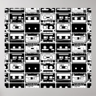 Retro audio-band, gammaldags mönster. poster