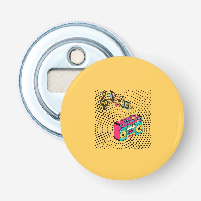 Retro-audions boombox. flasköppnare (Framsidan)