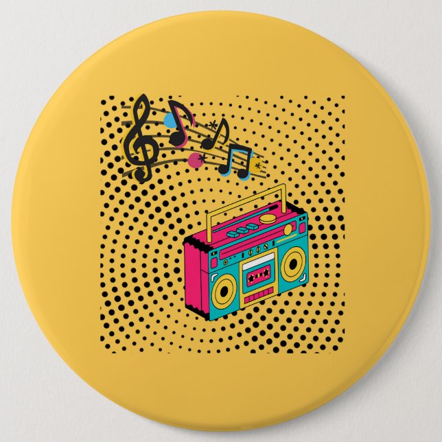 Retro-audions boombox. knapp (Framsida)
