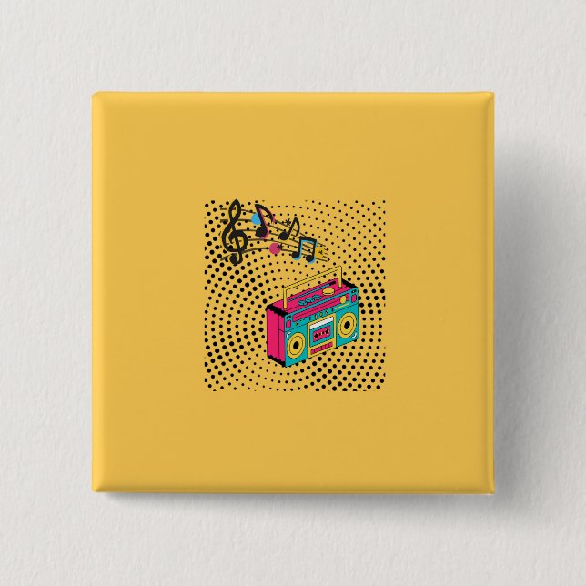 Retro-audions boombox. knapp (Framsida)