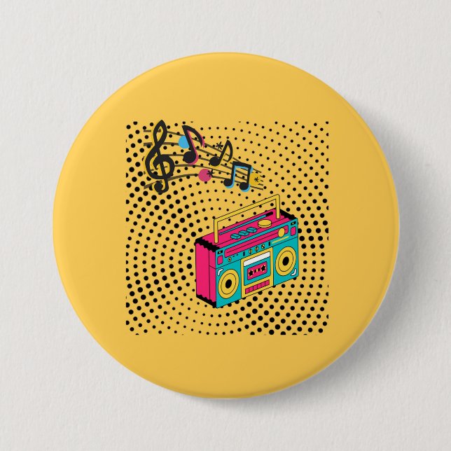 Retro-audions boombox. knapp (Framsida)