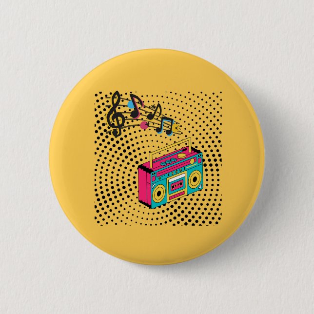 Retro-audions boombox. knapp (Framsida)