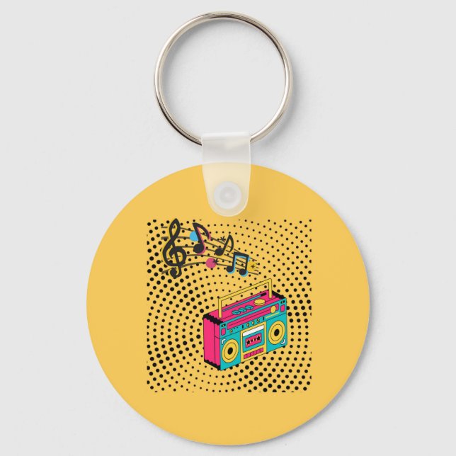 Retro-audions boombox. nyckelring (Framsida)