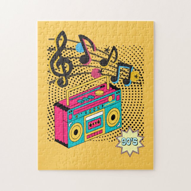 Retro-audions boombox. pussel (Vertikal)