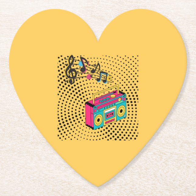 Retro-audions boombox. underlägg papper (Framsida)