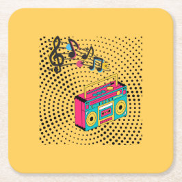 Retro-audions boombox. underlägg papper kvadrat