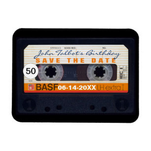 Retro Audiotape 50-årsdag Spara datum magneter