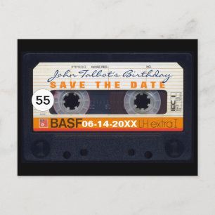 Retro Audiotape 55:e födelsedag Spara datum efterC Meddelande Vykort