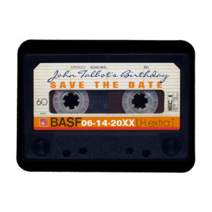Retro Audiotape 60-årsdagen Spara datum magneter