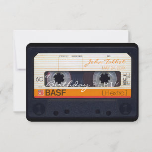 Retro Audiotape 60:e födelsedagsfest inbjudan