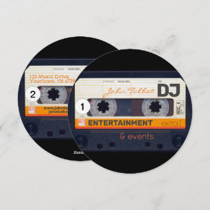 Retro Audiotape Cassette 80s DJ Affärskort R2 Julkort
