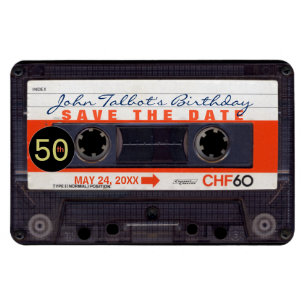 Retro Audiotape S 50-årsdag Spara datum FM Magnet