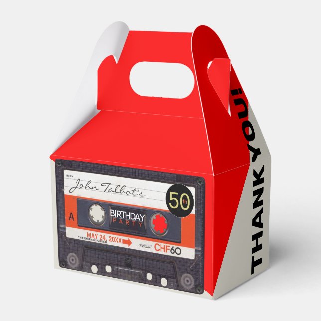 Retro Audiotape S 50-årsdag Tack GFB Presentaskar (Framsidan Sidan)