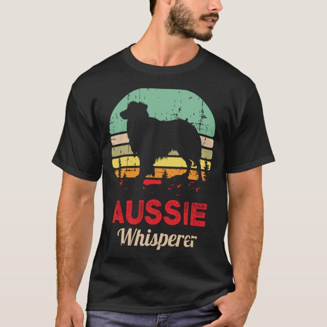 Retro Aussie Hund Trainer Australian shepherd Pet T Shirt (Framsida)