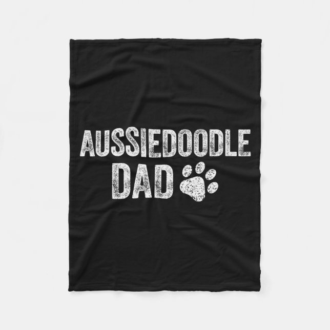 Retro Aussiedoodle Dad Papa Father's Day Aussie Do Fleecefilt (Framsidan)