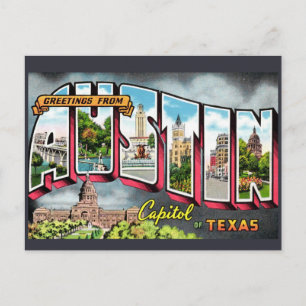 Retro Austin Texas Vykort