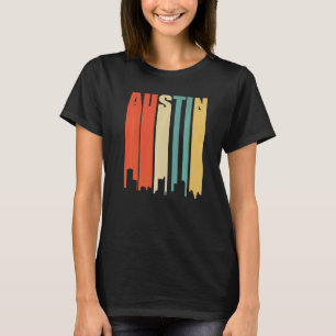 Retro Austin Vintage Skyline Cityscape Texas Tx A T Shirt
