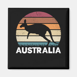 Retro Australian Animal hopping Kangaroo Magnet