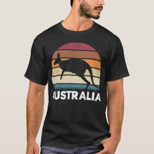 Retro Australian Animal hopping Kangaroo T Shirt