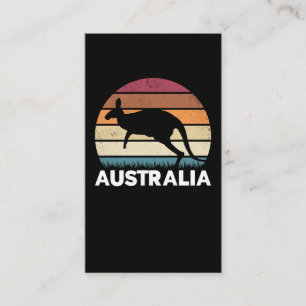 Retro Australian Animal hopping Kangaroo Visitkort