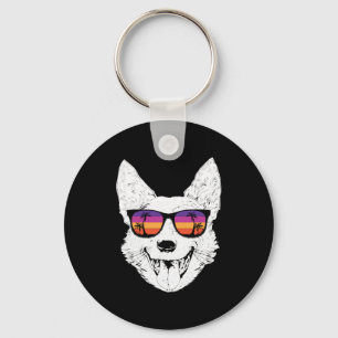 Retro Australian Cattle Hund Sunglasses Nyckelring