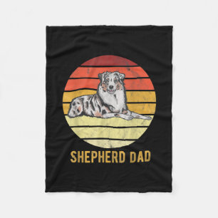 Retro Australian Hund Shepherd Pappa Hund Far  Fleecefilt