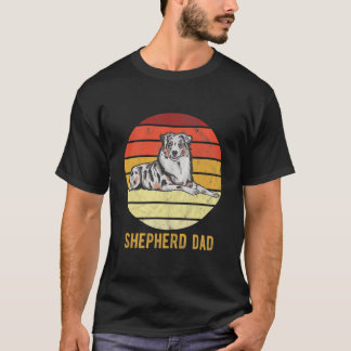 Retro Australian Hund Shepherd Pappa Hund Far T Shirt