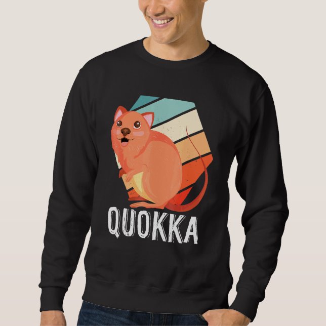 Retro Australian Quokka Lång Ärmad Tröja (Framsida)