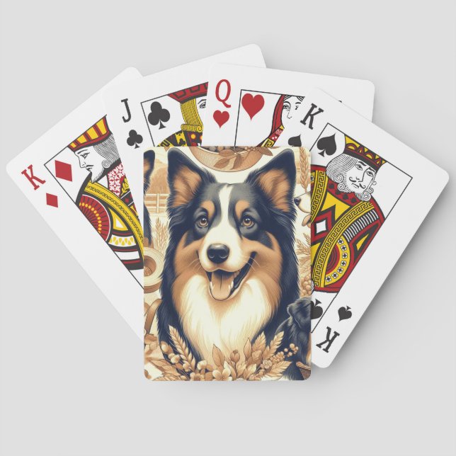 Retro Australian shepherd Illustration Casinokort (Baksidan)