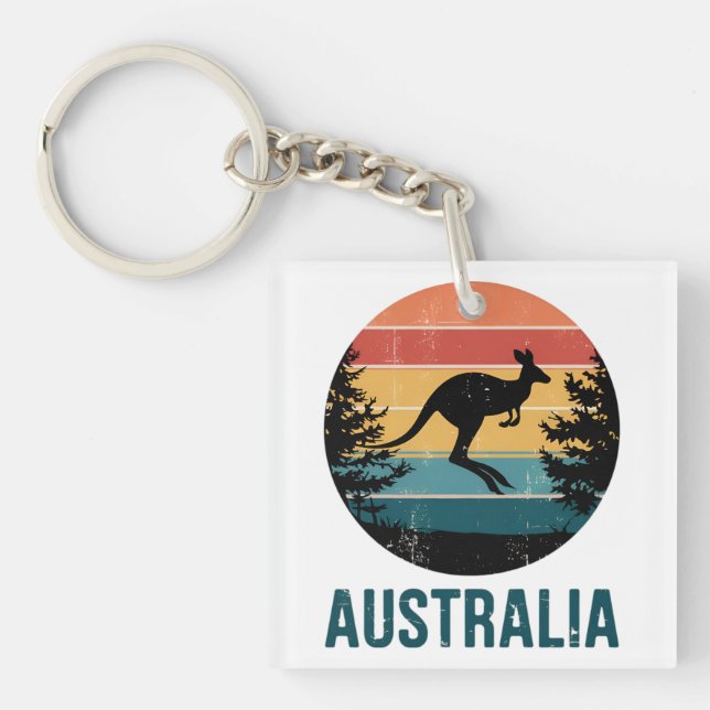 Retro Australian Sunset Animal hopping Kangaroo (Framsidan)