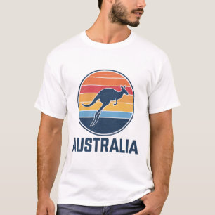 Retro Australian Sunset Animal hopping Kangaroo T Shirt